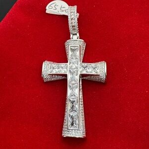 Sterling silver cross pendant AAA CZ